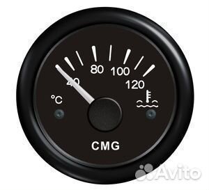 Указатель темп двигат чёрный с чёрной окант 52 мм