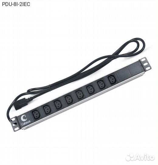 Блок розеток Cabeus PDU, 1U, PDU-8I-2IEC