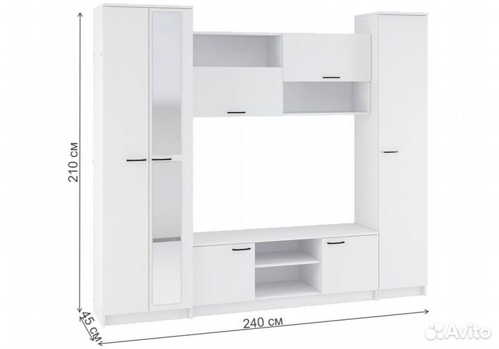 Готовые гостиные Бертелена белое дерево - белое де
