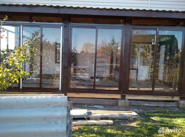 Остекление веранды с обшивкой