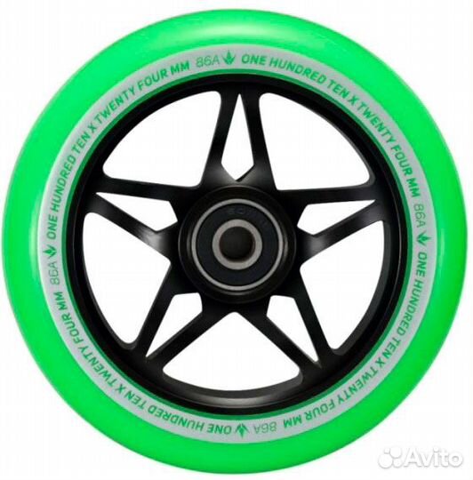 Колесо blunt S3 110mm Black-Green Kra57