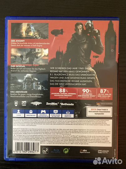 Игра на диске Wolfenstein The new order для PS4