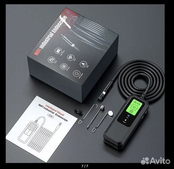 Мини-камера бороскоп эндоскоп 2камеры 5м 2K, Wi-Fi