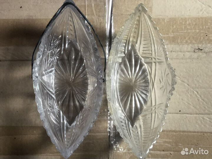 Хрустальная ваза / посуда/ салатник/ ладья