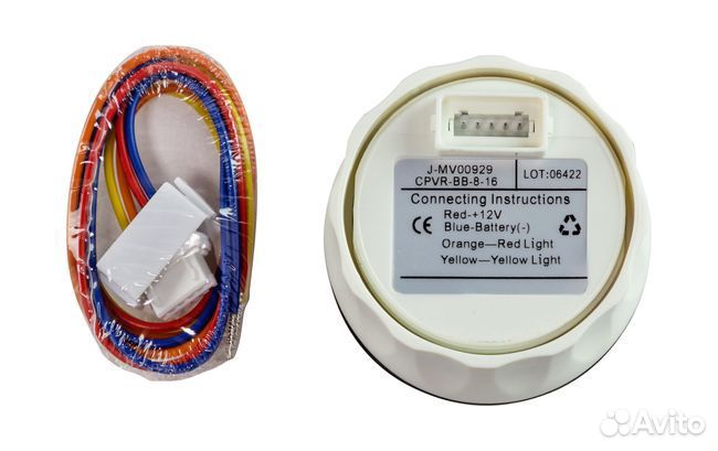 Вольтметр аналоговый 8-16 В, черный циферблат