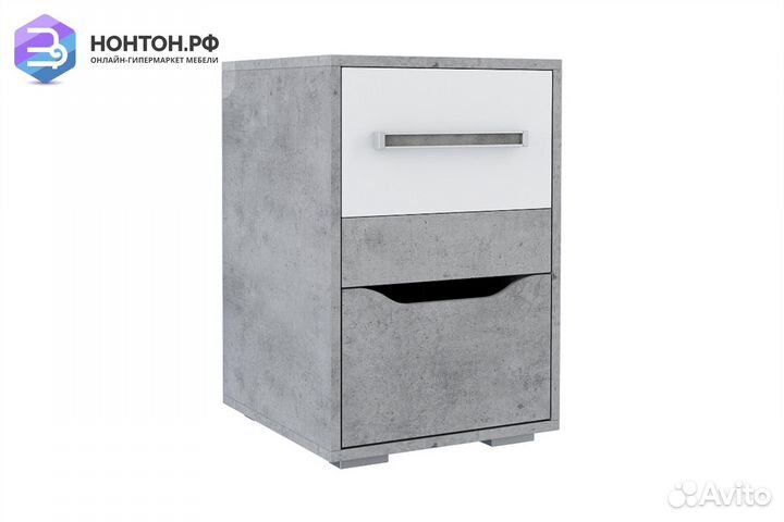 Тумба Грей цемент светлый / белый