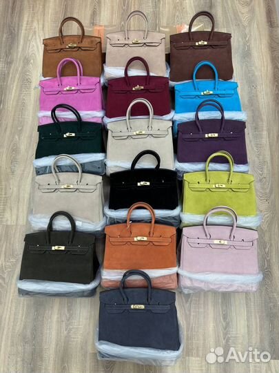 Сумка женская hermes birkin 35 из замши