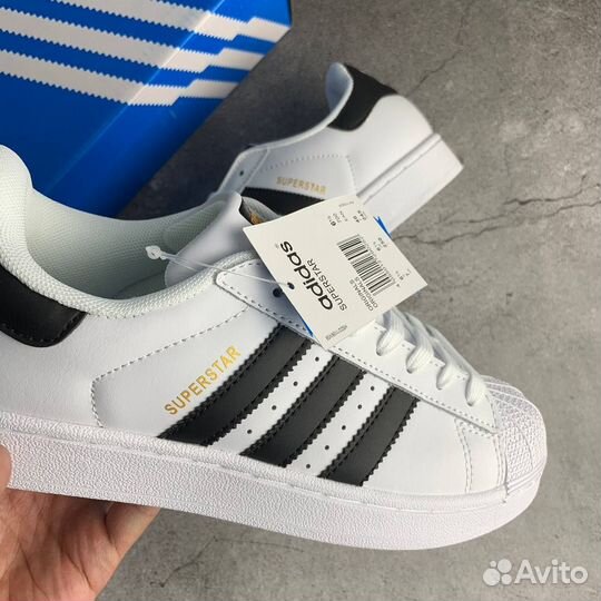 Кроссовки Adidas Superstar White Black (36-45)