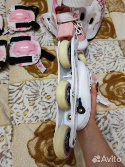 Роликовые коньки 26-29 размера с комплектом защиты
