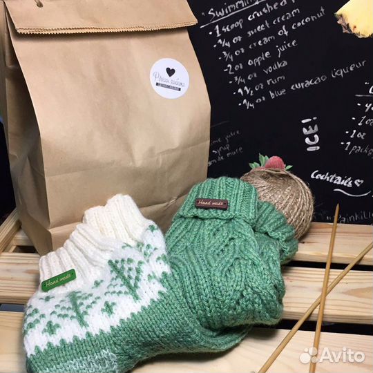 Шерстяные тёплые носочки ручной работы