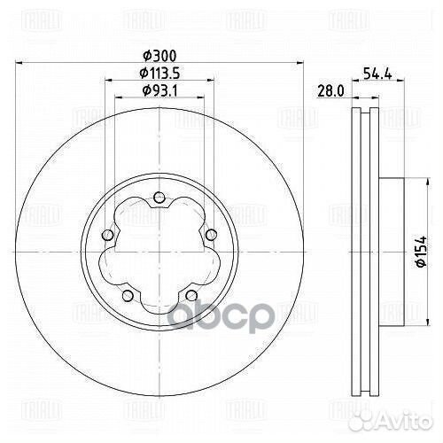 DF 105105 диск тормозной передний d300, thk2