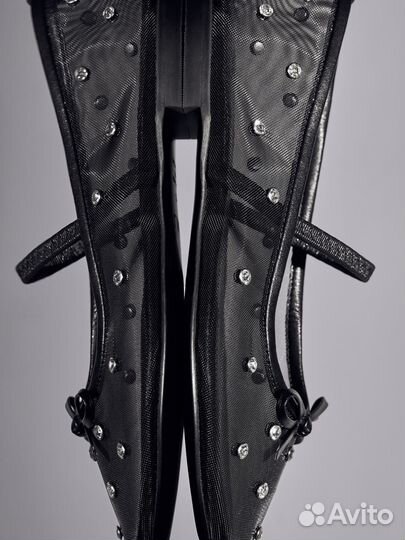 Балетки сетка lime с кристалами