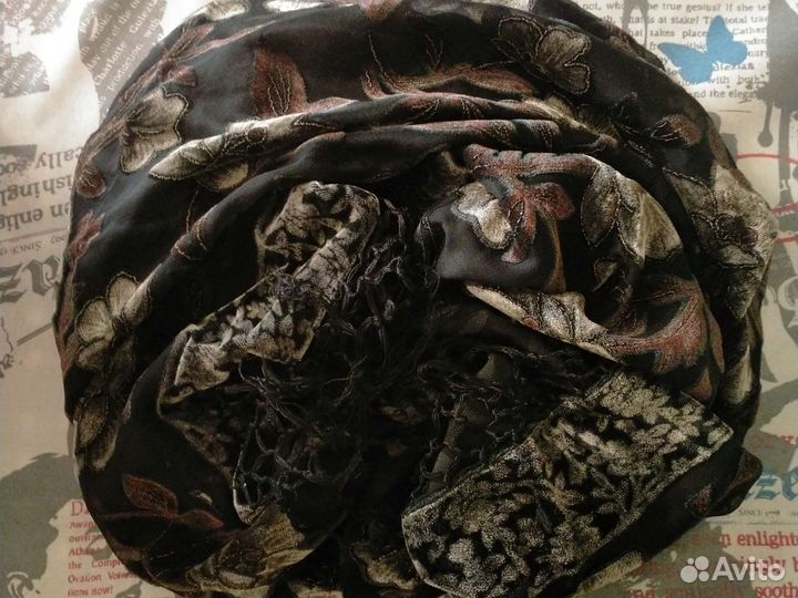 Шарф и платок из панбархата на шифоне