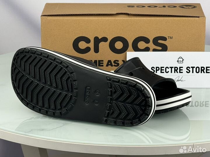 Тапки Crocs White Black