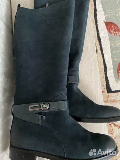 Сапоги женские зимние натуральный нубук и мех