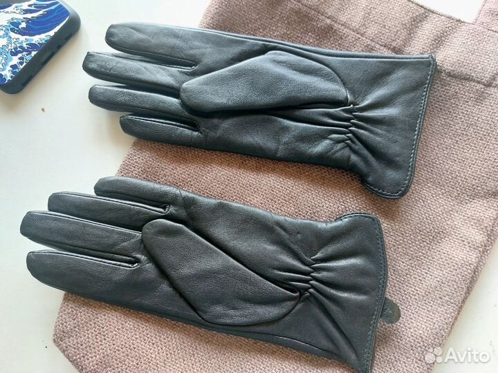 Перчатки женские кожаные новые 7 размер