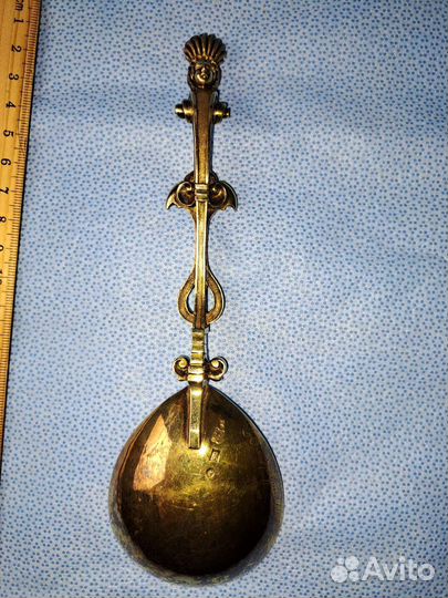 Большая антикварная серебряная ложка 84проба