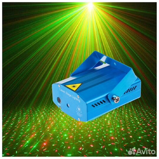 Лазеры Stagе light Mini Pro GR 2шт Cветомузыка Mic