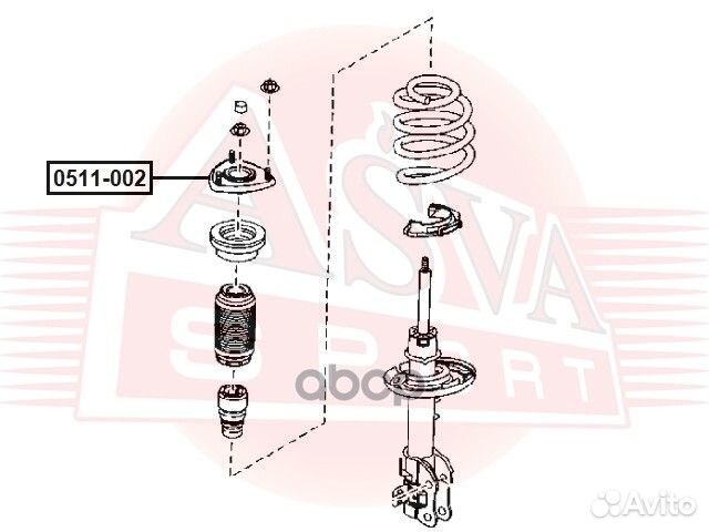 Опора амортизатора 0511-002 asva