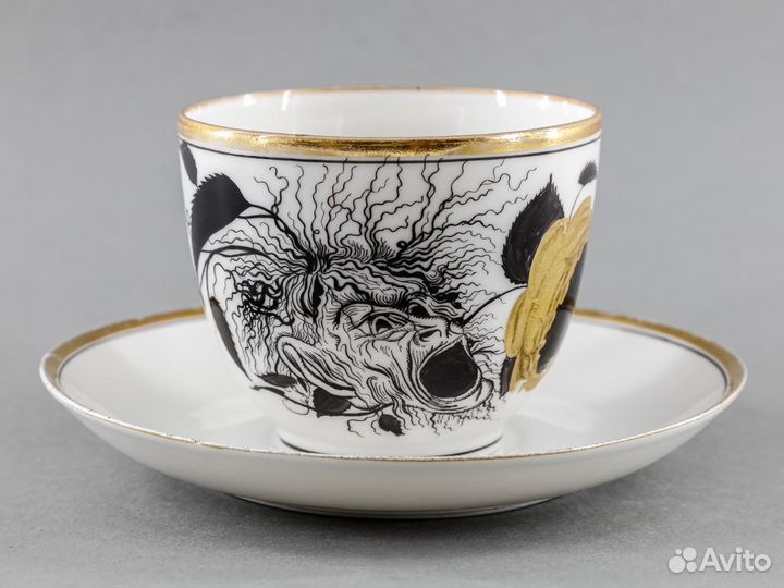 Редкость. Чайная пара «Роза и маска» Чехонин