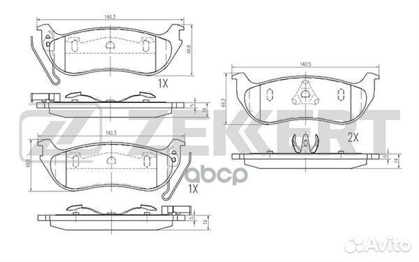 Колодки тормозные BS1961 Zekkert
