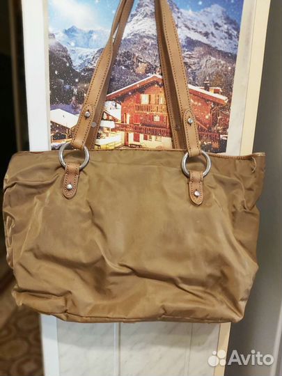 Сумка Ralph Lauren текстиль+кожаные ручки оригинал