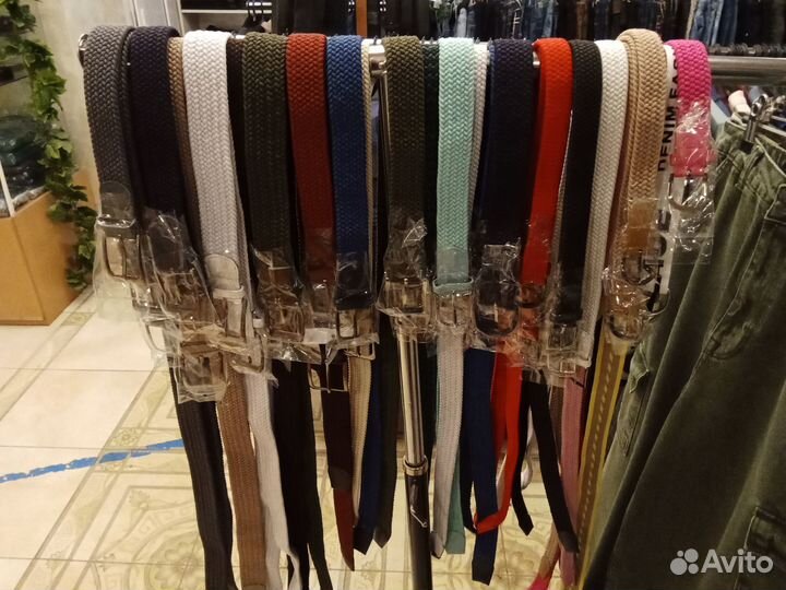 Ремень плетеный унисекс чёрный (101см)