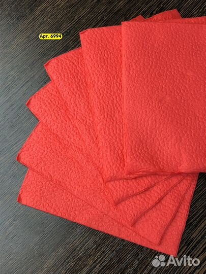 Однослойные салфетки красного цвета Биг-Пак