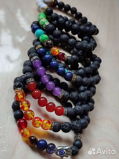 Браслеты с вулканическими бусинами