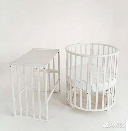 Детская кроватка трансформер круглая