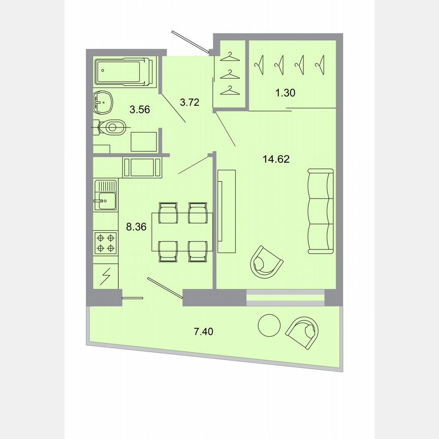 1-к. квартира, 33 м², 13/15 эт.