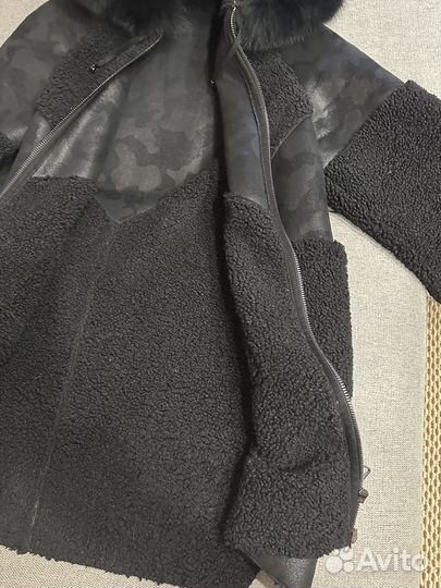 Дубленка женская с капюшоном 48 50