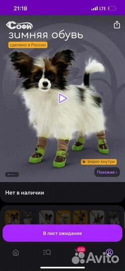 Сапожки зимние для собачки