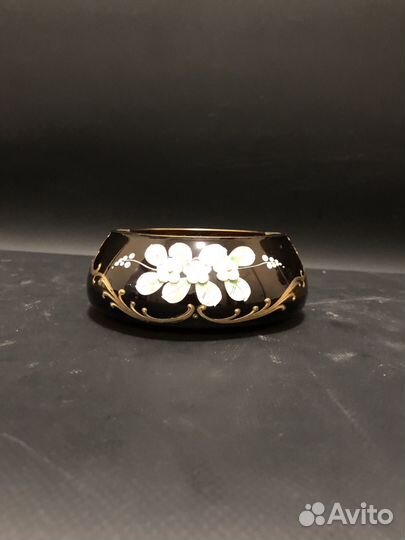 Пепельница богемия винтаж янтарная