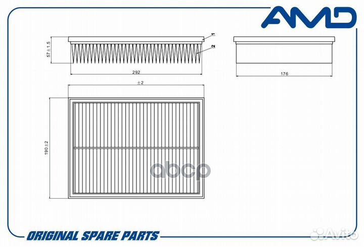 Фильтр воздушный mercedes (E II W210) (1999-200