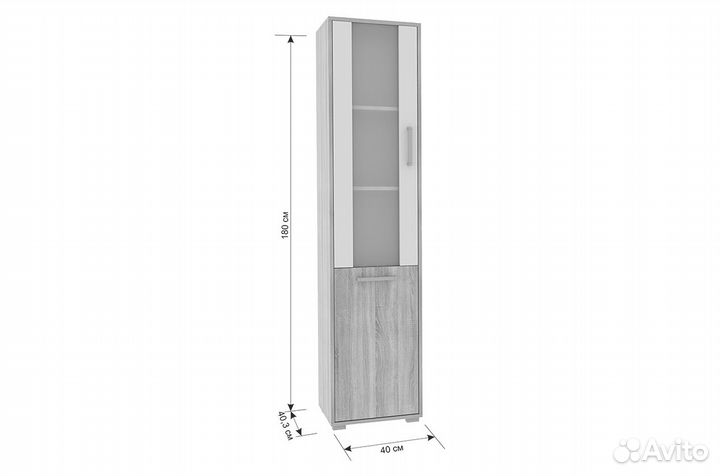 Лайт-2 Стеллаж (дуб сонома/белый)