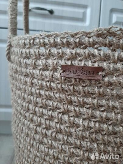 Корзина для белья из джута