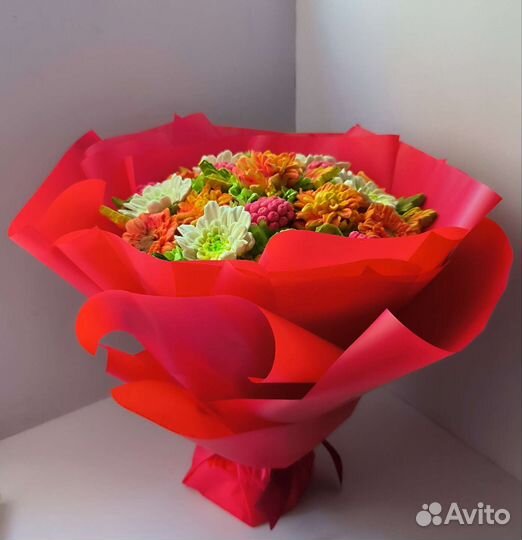 Осенние букеты из зефира