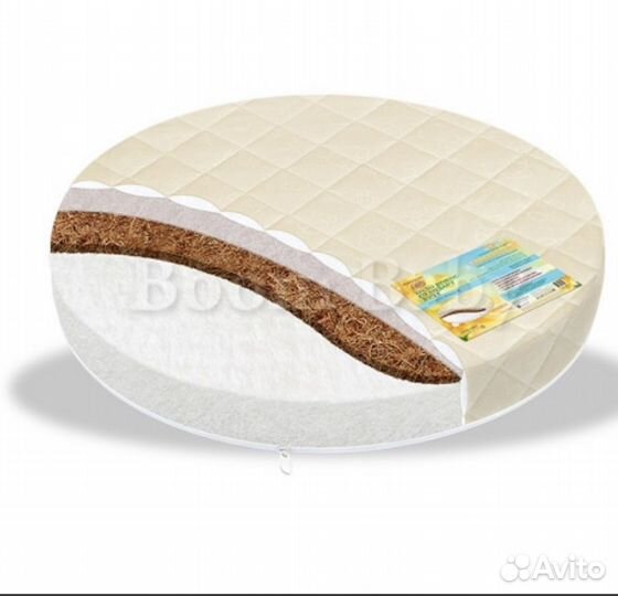 Круглый матрас 75*75 в детскую кроватку