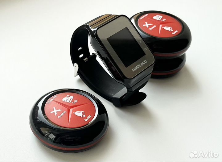 Кнопка вызова официанта и часы. Премиум комплект