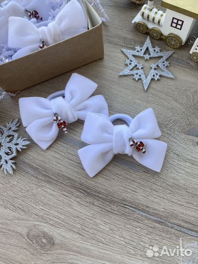 Бантики из замши для волос 2 шт