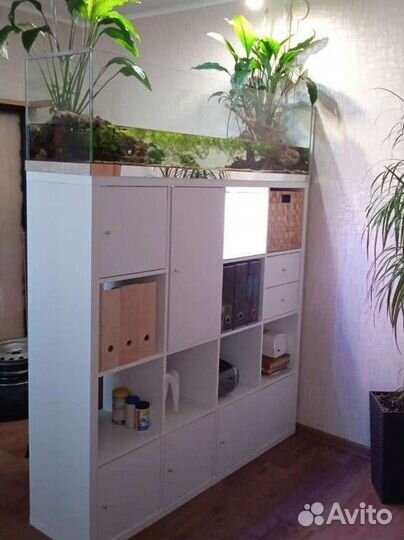 Аквариум, паллюдариум + стеллаж IKEA