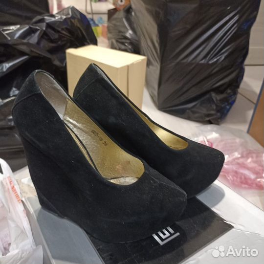 Туфли женские 38 размер черные натуральная замша