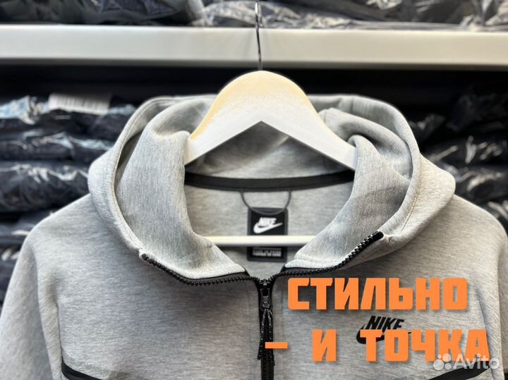 Кофта Nike Tech Fleece серая