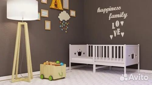 Кроватка с бортиком берёза Лисенок для малыша