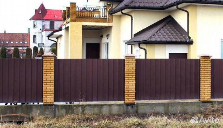 Забор из профнастила 65 метров