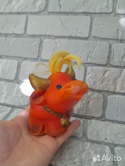 Игрушка бычок резиновый, винтаж, редкий