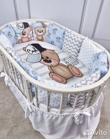 Бортики в детскую кроватку с одеялком