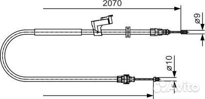 Трос ручника (тросик ручного тормоза) задний левы
