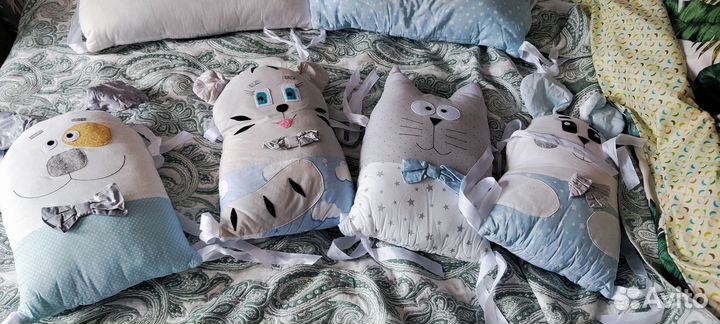 Бортики в кроватку+косичка+одеяло+кокон